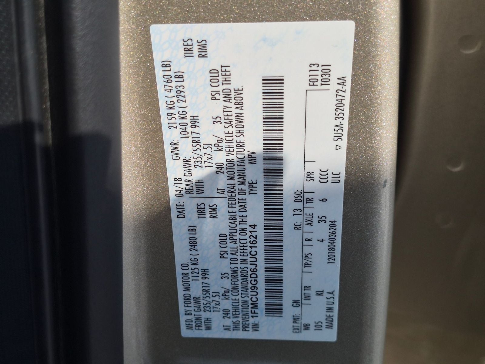 2018 Ford Escape SE