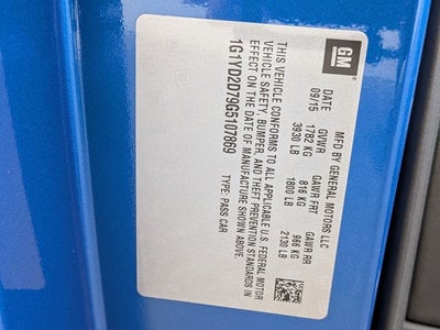 2016 Chevrolet Corvette Stingray 2LT