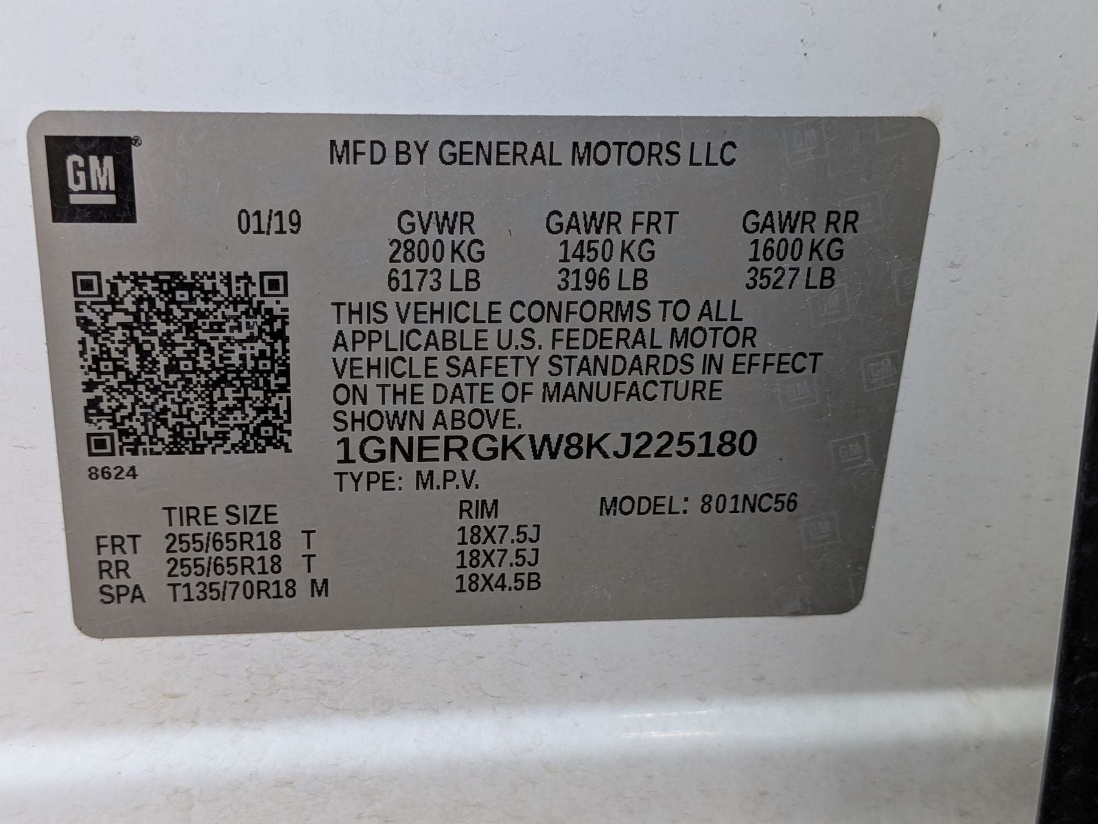 2019 Chevrolet Traverse LT Cloth w/1LT