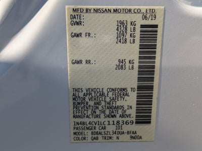 2020 Nissan Altima 2.5 SR