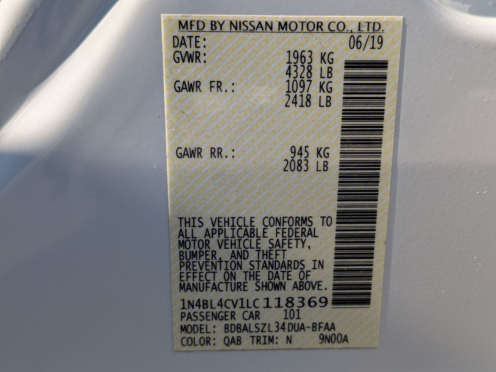 2020 Nissan Altima 2.5 SR