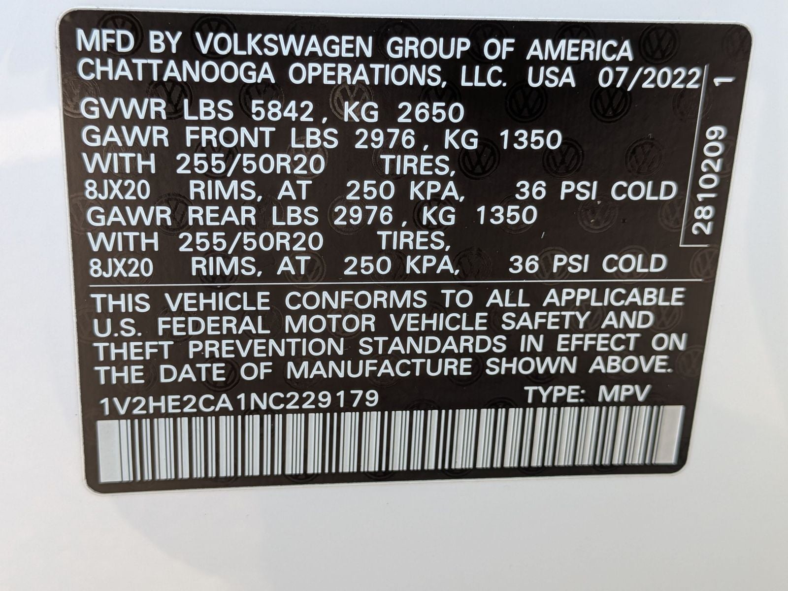 2022 Volkswagen Atlas Cross Sport 3.6L V6 SE w/Technology