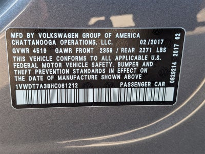 2017 Volkswagen Passat 1.8T R-Line