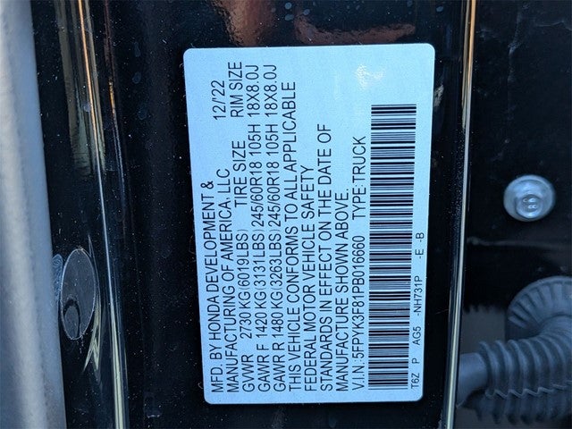 2023 Honda Ridgeline Black Edition