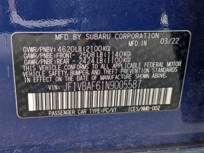 2022 Subaru WRX Premium