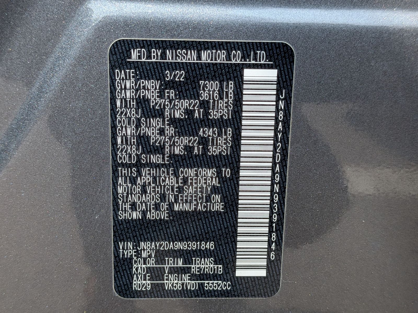 2022 Nissan Armada Platinum