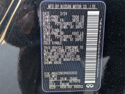 2024 INFINITI QX80 Sensory