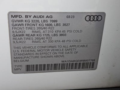 2024 Audi Q8 Sportback e-tron Prestige S line quattro