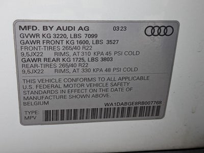 2024 Audi Q8 Sportback e-tron Prestige S line quattro
