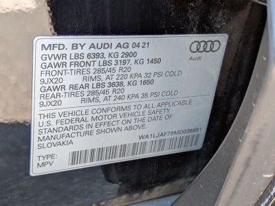 2021 Audi Q7 45 Premium Plus quattro