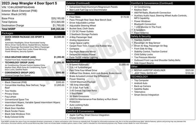 2023 Jeep Wrangler Sport S