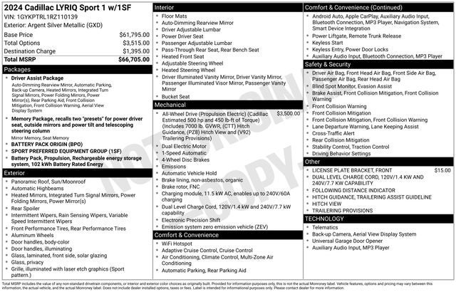 2024 Cadillac LYRIQ Sport