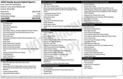 2023 Honda Accord Hybrid Sport-L