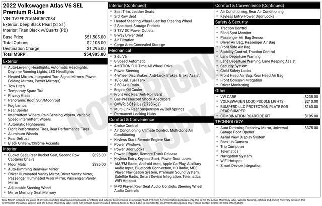 2022 Volkswagen Atlas 3.6L V6 SEL Premium R-Line