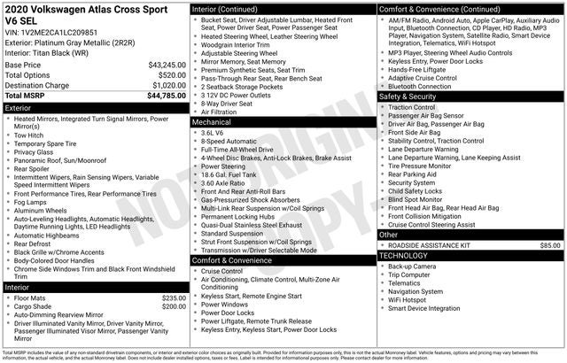 2020 Volkswagen Atlas Cross Sport 3.6L V6 SEL 4Motion