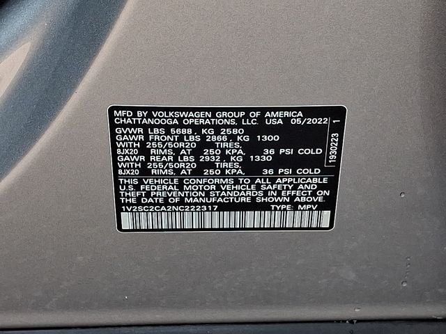 2022 Volkswagen Atlas Cross Sport 2.0T SEL R-Line