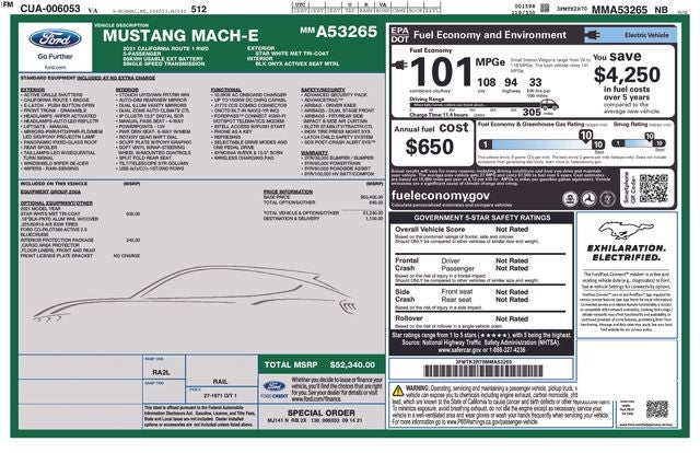 2021 Ford Mustang Mach-E California Route 1
