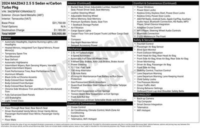 2024 Mazda Mazda3 2.5 Carbon Turbo