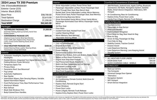 2024 Lexus TX 350 Premium