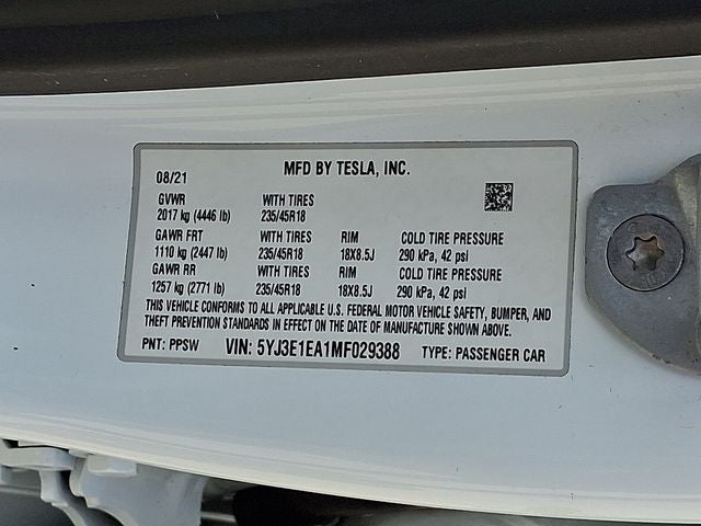 2021 Tesla Model 3 Standard Range Plus