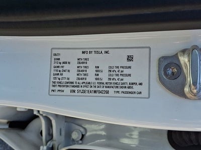 2021 Tesla Model 3 Standard Range Plus