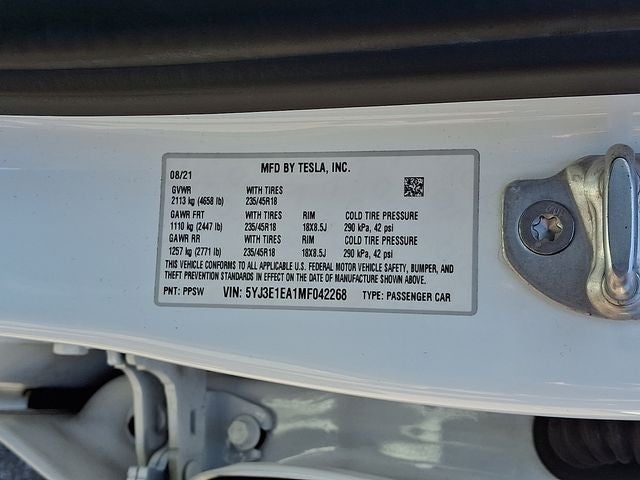 2021 Tesla Model 3 Standard Range Plus