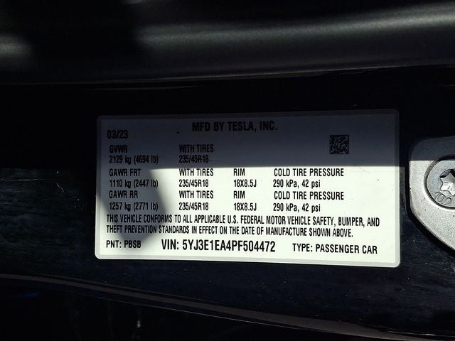 2023 Tesla Model 3 Base