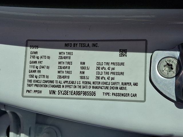 2025 Tesla Model 3 Long Range