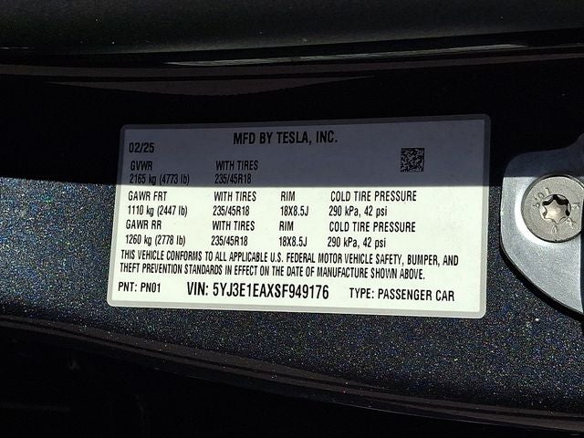 2025 Tesla Model 3 Long Range