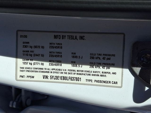 2020 Tesla Model 3 Long Range