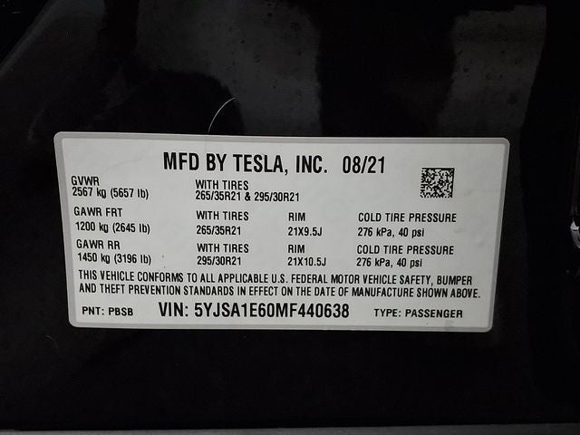 2021 Tesla Model S Plaid