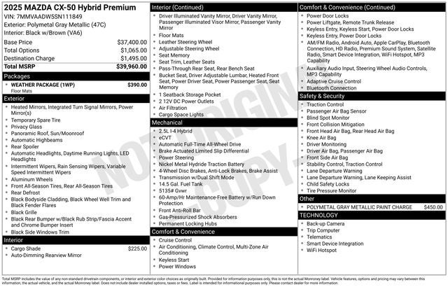 2025 Mazda Mazda CX-50 Hybrid Premium