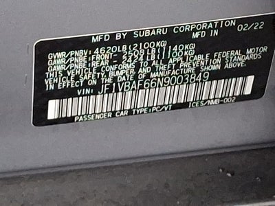 2022 Subaru WRX Premium