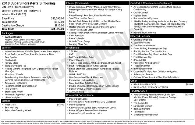 2018 Subaru Forester 2.5i Touring