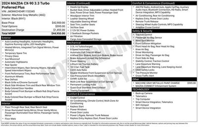 2024 Mazda Mazda CX-90 3.3 Turbo Preferred Plus