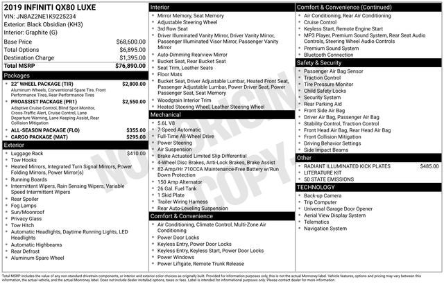 2019 INFINITI QX80 LUXE