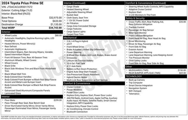 2024 Toyota Prius Prime SE