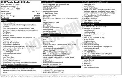 2020 Toyota Corolla SE