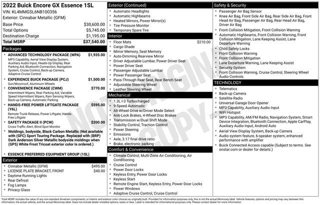 2022 Buick Encore GX Essence