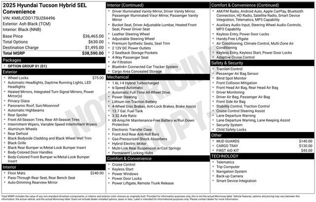 2025 Hyundai Tucson Hybrid SEL Convenience