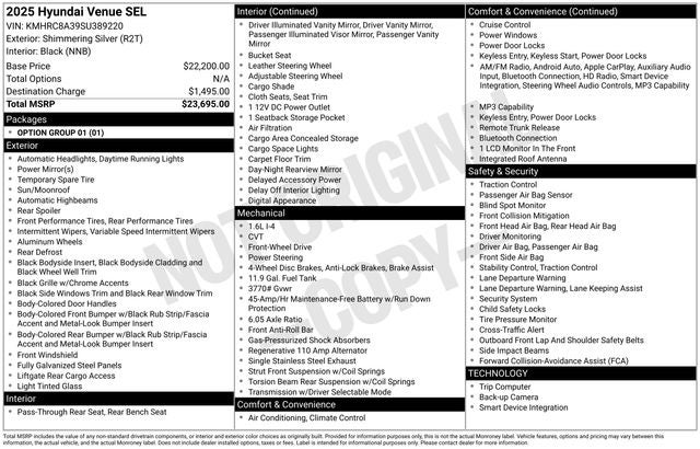 2025 Hyundai Venue SEL