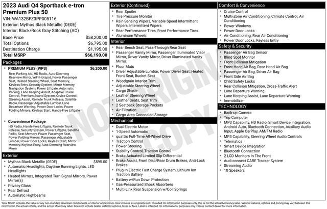 2023 Audi Q4 Sportback e-tron Premium Plus quattro
