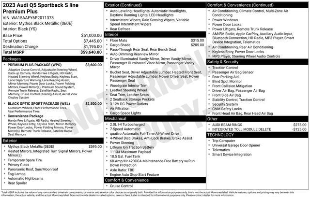 2023 Audi Q5 Sportback 45 S line Premium quattro
