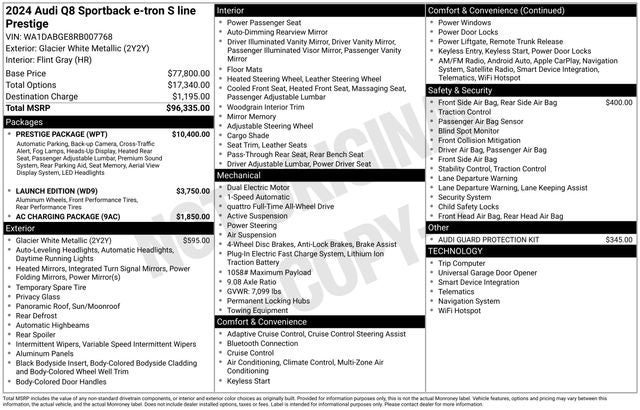 2024 Audi Q8 Sportback e-tron Prestige S line quattro