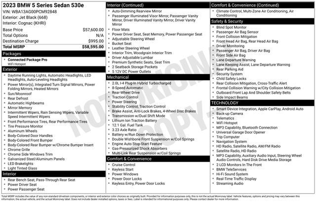 2023 BMW 5 Series 530e iPerformance