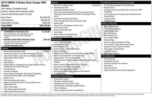 2019 BMW 4 Series 430i Gran Coupe