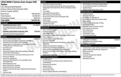2022 BMW 4 Series 430i Gran Coupe