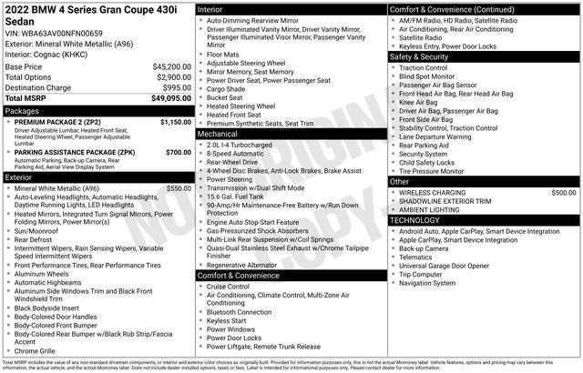 2022 BMW 4 Series 430i Gran Coupe