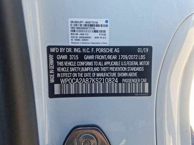 2019 Porsche 718 Boxster Base