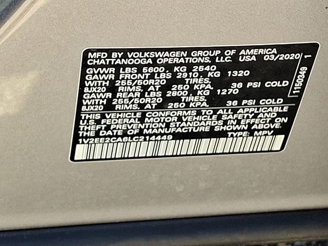 2020 Volkswagen Atlas Cross Sport 3.6L V6 SEL